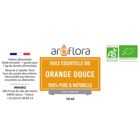 Huile essentielle d'Orange 100% pure et naturelle, 10ml