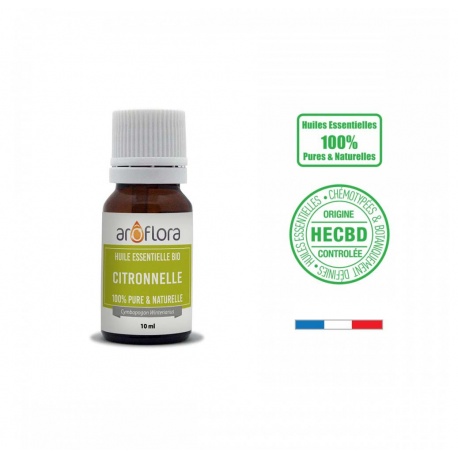 Huile essentielle BIO de Citronnelle 100% pure et naturelle, 10ml