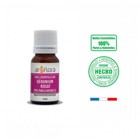 Huile essentielle BIO de Géranium rosat 100% pure et naturelle, 10ml