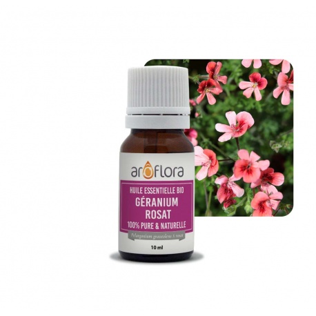 Huile essentielle BIO de Géranium rosat 100% pure et naturelle, 10ml