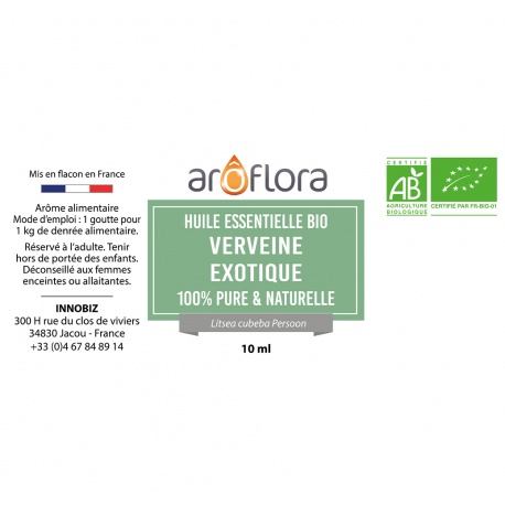 lot de 6 huiles essentielles bio 6x10 ml Verveine exotique